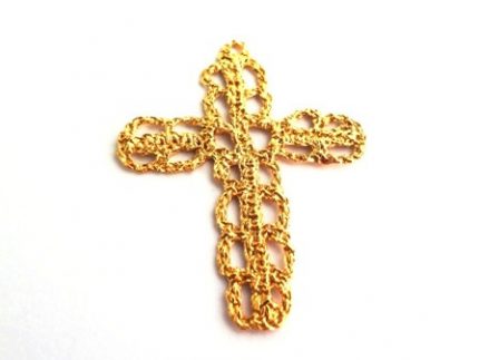 Lace silver gold plated cross