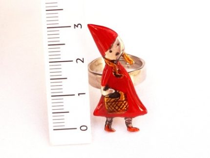 Little red riding hood silver ring