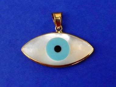 Eye shape gold pendant b