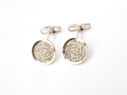 Cufflinks with minoan tray coin