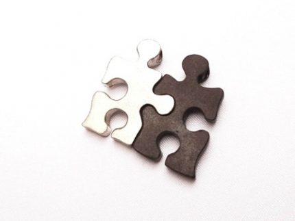 Puzzle silver double pendant
